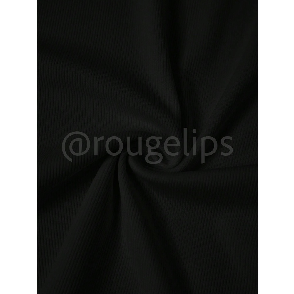 Black Rib Knit Tank Top Racerback / Front - Picture 8 of 10